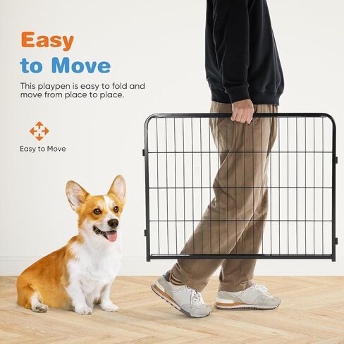 Elevon Dog Playpen Indoor - Pet Fence Puppy Exercise Pen for Yard Gate 8 Panel 40" Height Heavy Duty Crates with Doors Metal Dog Pen for Camping, RV, Outdoor, Small/Medium Pets in Saudi Arabia