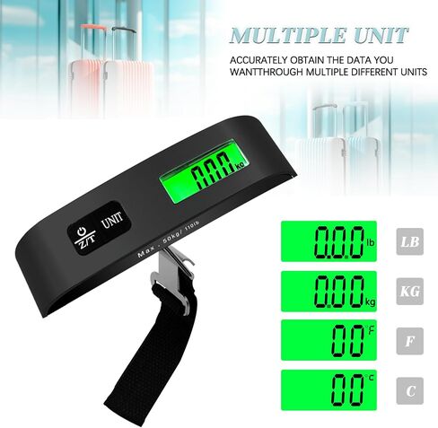 Luggage Scale, 110lb Luggage Weight Scale with 4 Unit Switching Functions&LED Display, Luggage Scale Travel Digital for Weighing Luggage, Backpacks, Packages and Markets in Saudi Arabia