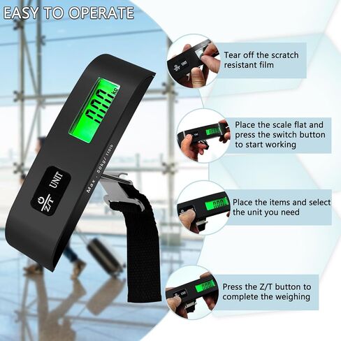 Luggage Scale, 110lb Luggage Weight Scale with 4 Unit Switching Functions&LED Display, Luggage Scale Travel Digital for Weighing Luggage, Backpacks, Packages and Markets in Saudi Arabia