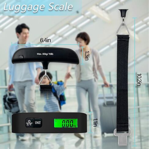 Luggage Scale, 110lb Luggage Weight Scale with 4 Unit Switching Functions&LED Display, Luggage Scale Travel Digital for Weighing Luggage, Backpacks, Packages and Markets in Saudi Arabia