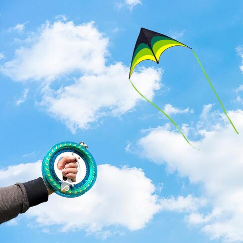 Mint's Colorful Life 60'' Delta Kite with 7.1in Kite Reel Winder, Easy Flying Kite & Kite String Spool for Kids & Adults, Best Beach Kite Set for Beginners in Kuwait