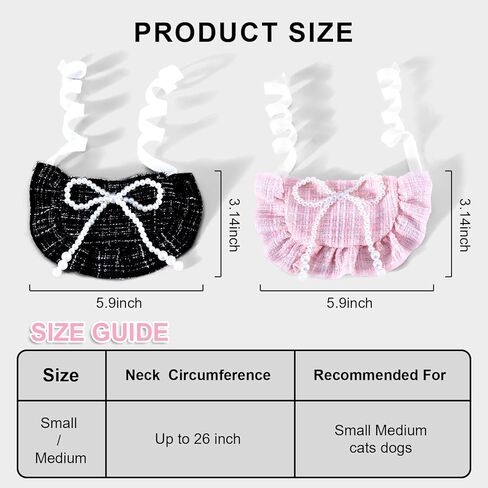 HOWWFALY Pet Princess Costume Halloween Christmas Costumes Cat Birthday Outfit Cat Apparel Dog Party Costumes with Pearl Bowtie Beret Hat Lace Bandana Scarf (Pink) in Saudi Arabia