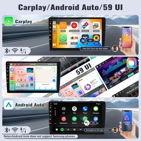 SIXWIN Android 13 4G+64G Car Stereo for Honda Spirior 2009-2013/Honda Accord 2008-2012/Acura TSX 2008-2012 9 Inch with CarPlay Android Auto Bluetooth Weather Forecast 59UI GPS WiFi Network Radio 32EQ in Saudi Arabia
