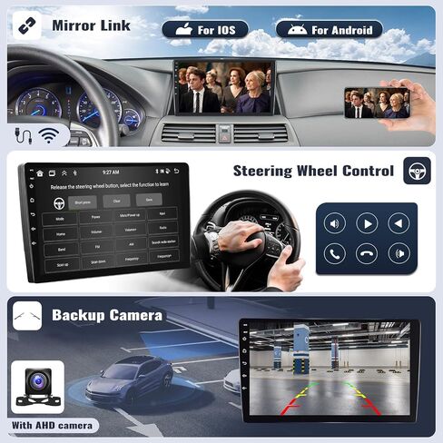SIXWIN Android 13 4G+64G Car Stereo for Honda Spirior 2009-2013/Honda Accord 2008-2012/Acura TSX 2008-2012 9 Inch with CarPlay Android Auto Bluetooth Weather Forecast 59UI GPS WiFi Network Radio 32EQ in Saudi Arabia