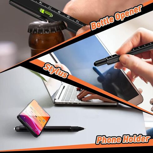 9 in 1 Multitool Pen, Stocking Stuffers Gifts Unique Christmas Birthday Multi Tool Pen for Men Dad Husband Who Have Everything, Cool Gadgets Pocket Multi Tool (Yellow) in Saudi Arabia