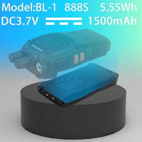 بطارية BAOFENG BF-888S، شاحن 3.7 فولت BL-1 من النوع C 1500 مللي أمبير في الساعة بطارية ليثيوم قابلة لإعادة الشحن لـ BF-888S BF-777S BF-999S Retevis H-777 جهاز اتصال لاسلكي (عبوة واحدة + شاحن سيارة من النوع C) in Saudi Arabia