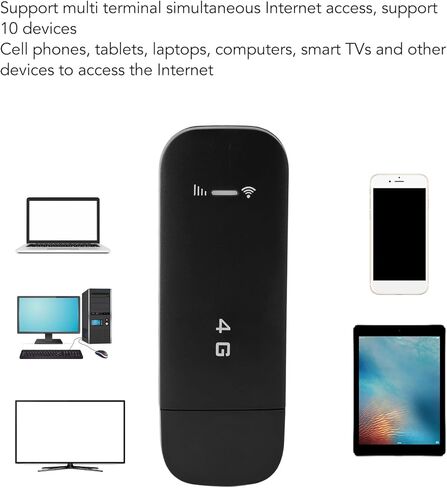 4G LTE Mobile, USB Pocket Portable Router, High Speed Mobile Hotspot with SIM Card Slot, Sharing Up to 10 Users, for Travel Business (Black) in Saudi Arabia