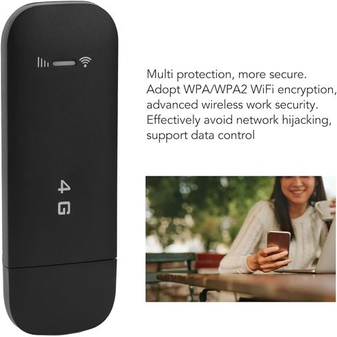 4G LTE Mobile, USB Pocket Portable Router, High Speed Mobile Hotspot with SIM Card Slot, Sharing Up to 10 Users, for Travel Business (Black) in Saudi Arabia