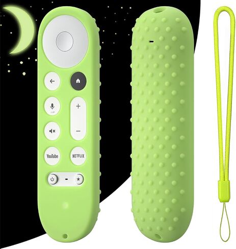Silicone Cover Case for Google TV Streamer 4K Google TV (4K) Voice Remote 2024 Remote Cover Anti-Slipping Silicone Case (Glow Green) in Saudi Arabia