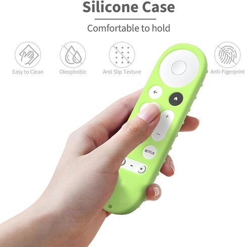 Silicone Cover Case for Google TV Streamer 4K Google TV (4K) Voice Remote 2024 Remote Cover Anti-Slipping Silicone Case (Glow Green) in Saudi Arabia