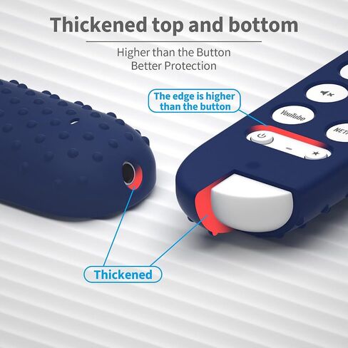 Silicone Cover Case for Google TV Streamer 4K Google TV (4K) Voice Remote 2024 Remote Cover Anti-Slipping Silicone Case (Glow Blue) in Kuwait