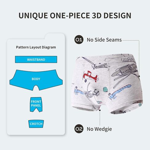 Child Boy Undwear Cotton Boxer Briefs Breathable Kids Animal Car Children Underpants Soft 8 Packs For 4-14 Kids in Saudi Arabia