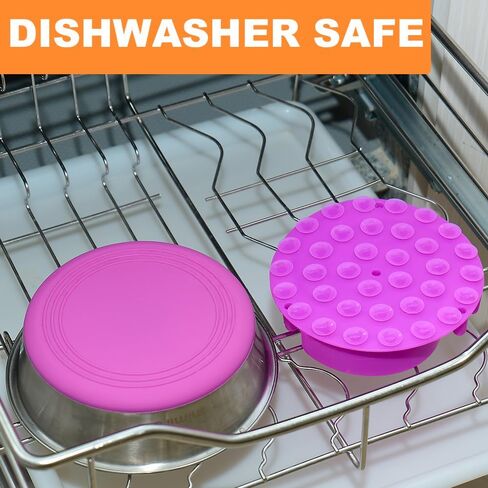 وعاء معدني للكلاب 2 في 1 مع ملحق تغذية بطيء، أوعية للكلاب من الفولاذ المقاوم للصدأ درجة الغذاء 304، وعاء طعام مائي مع قاعدة سيليكون مضادة للانزلاق للكلاب الصغيرة والمتوسطة والكبيرة in Kuwait