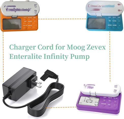 Charger Power Adapter for Moog Zevex Enteralite Infinity Pump Compatible with Infinity Pump Power Cord (10FT) in Saudi Arabia
