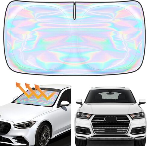 for Toyota Venza 2021 2022 2023 2024 Windshield Sun Shade Cover - Custom Fit Toyota Venza SunShade Foldable Front Window Sunshade Sun Visor Protector Block UV Rays Keep Your Car Cooler Car Accessories in Saudi Arabia