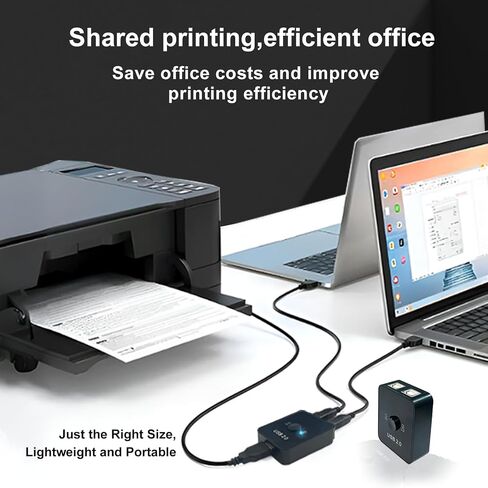مفتاح مشاركة USB 2.0 لأجهزة كمبيوتر وأجهزة طرفية متعددة، مفتاح USB 2.0 KVM، يتضمن كابلي طابعة USB (1 متر) (مع كابلات طابعة LED + 2 USB) in Saudi Arabia