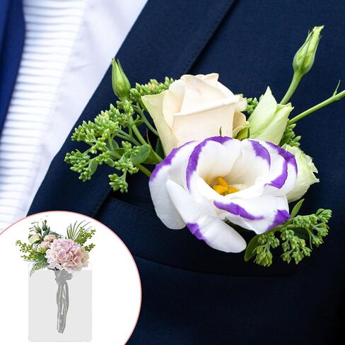 CANIPHA 20Pcs Pocket Boutonniere Plastic Sleeve, Pocket Boutonniere Holder, Clear Sleeves Boutonniere Pocket Holder No Lapel Pin Required, Flower Holders for Groom Groomsmen Ceremony (NO Flowers) in Saudi Arabia