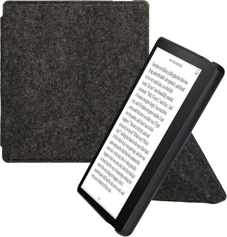 حافظة kwmobile Origami متوافقة مع Amazon Kindle Oasis 10. Generation - غطاء اللباد - رمادي داكن in Saudi Arabia