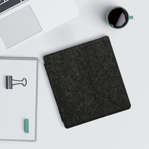 حافظة kwmobile Origami متوافقة مع Amazon Kindle Oasis 10. Generation - غطاء اللباد - رمادي داكن in Saudi Arabia