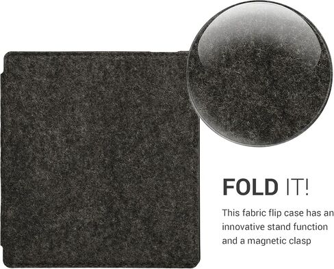 حافظة kwmobile Origami متوافقة مع Amazon Kindle Oasis 10. Generation - غطاء اللباد - رمادي داكن in Saudi Arabia