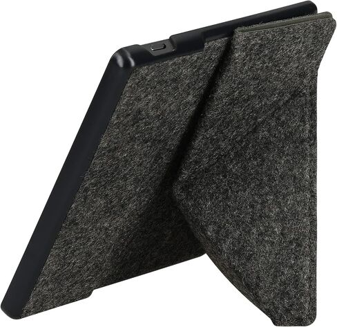 حافظة kwmobile Origami متوافقة مع Amazon Kindle Oasis 10. Generation - غطاء اللباد - رمادي داكن in Saudi Arabia