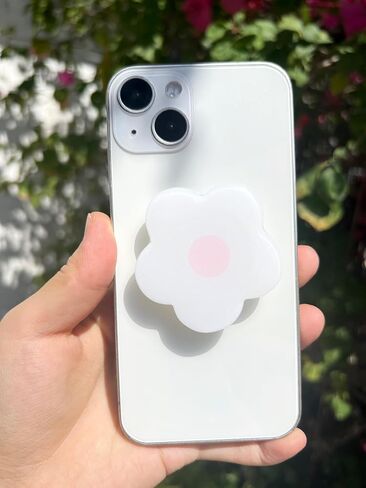 Simple Flowers Sticky Mobile Phone Grip,Solid Color Clear Cell Phone Stand, Expanding Cell Phone Charms Accessory, Interchangeable Finger Kickstand, Collapsible Handle Grip Holder for Kindle in Saudi Arabia