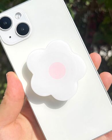 Simple Flowers Sticky Mobile Phone Grip,Solid Color Clear Cell Phone Stand, Expanding Cell Phone Charms Accessory, Interchangeable Finger Kickstand, Collapsible Handle Grip Holder for Kindle in Saudi Arabia