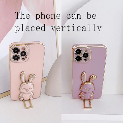 【2 Pack】 Rabbit Phone Ring Holder Kickstand, ABS Electroplate Phone Back Ring Bunny Phone Hidden Stand Compatible with iPhone 14 Pro Max/13 Pro/12 Pro Max/Samsung LG Most Smartphones (Black+White) in Saudi Arabia