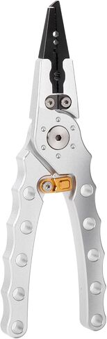 Fishing Pliers with Safety Lock, Aluminum Alloy 8" Fishing Plyers with Hook Remover, Fishing Pliers for Saltwater Freshwater Ice, Fishing Gear Stuff for Men in Kuwait