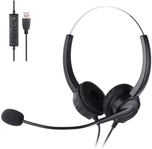 VDO360 VDOUHS USB وسماعة رأس 3.5 ملم مع ميكروفون عازل للضوضاء in Saudi Arabia