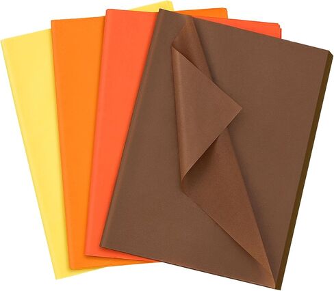 Simetufy Orange Tissue Paper for Gift Bags, 120 Sheets 14 x 20 Inches Yellow Wrapping Paper for Packaging, Tissue Paper Bulk for Fall, Halloween, Thanksgiving, Birthday, Holiday Decor and DIY Craft in Saudi Arabia