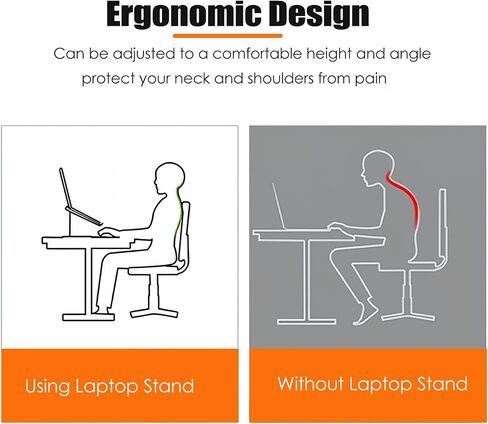 Metal Adjustable Laptop Stand, Double Layer Laptop Riser for Desk, Foldable and Portable Notebook Stand Compatibility for 10" to 18" Laptops (Silver) in Saudi Arabia