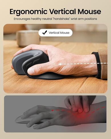 ماوس ProtoArc مريح، ماوس رأسي لاسلكي EM11 NL، ماوس Ergo مع أجهزة متعددة، ماوس USB-C قابل لإعادة الشحن لنظام التشغيل Windows، Mac OS، الكمبيوتر الشخصي/الكمبيوتر المحمول/الكمبيوتر المحمول، أزرق in Saudi Arabia