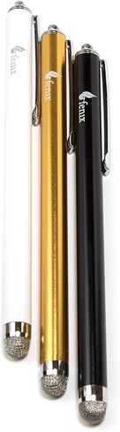 Fenix ​​- مجموعة من 3 أقلام [ذهبي، أسود، أبيض] مع طرف من الألياف الهجينة الدقيقة لهواتف iPhone 4/5/5c/6/6+، iPad/iPad Air/iPad Mini، وSamsung Galaxy S4/S5/S6/Edge وKindle Fire وSurface Pro والمزيد in Kuwait