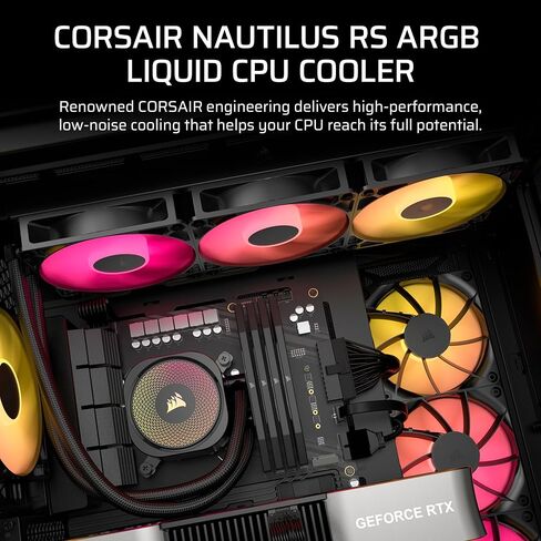 مبرد وحدة المعالجة المركزية السائل CORSAIR Nautilus 360 RS ARGB - 360 مم AIO - ضوضاء منخفضة - اتصال مباشر باللوحة الأم - سلسلة Daisy - Intel LGA 1851/1700، AMD AM5/AM4 - 3X RS120 ARGB متضمنة مراوح - أسود in Saudi Arabia
