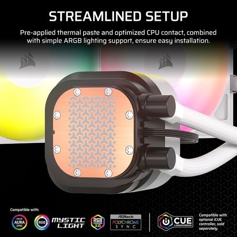 مبرد وحدة المعالجة المركزية السائل CORSAIR Nautilus 360 RS ARGB - 360 مم AIO - ضوضاء منخفضة - اتصال مباشر باللوحة الأم - سلسلة Daisy - Intel LGA 1851/1700، AMD AM5/AM4 - 3X RS120 ARGB متضمنة مراوح - أسود in Saudi Arabia
