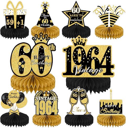 10 Pcs Retirement Party Decorations, Retirement Table Decorations for Women Rose Gold Happy Retirement Decorations Table Honeycomb Centerpieces in Kuwait