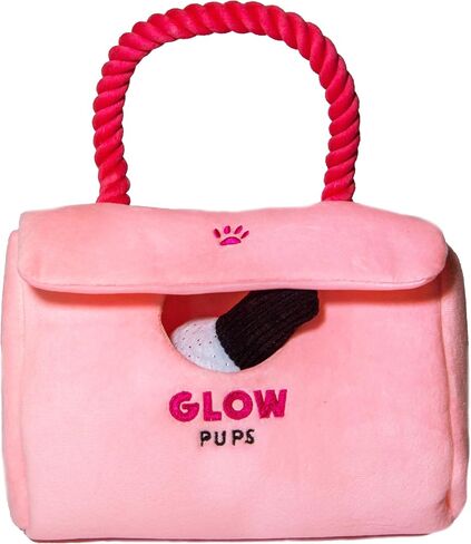 Hide and Seek Dog Toy Set, Pink Purse with Plush Toys, Squeakers, Crinkle Material, Rope Handle, for Small Dogs (Pink Purse Dog Toy with Lipstick, Cell Phone and Nail Polish Toys) in Kuwait
