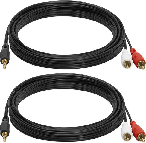 Cmple - [2 Pack] 3.5mm Male Stereo to 2 Male RCA Audio Adapter Cable - 6 Feet in Saudi Arabia