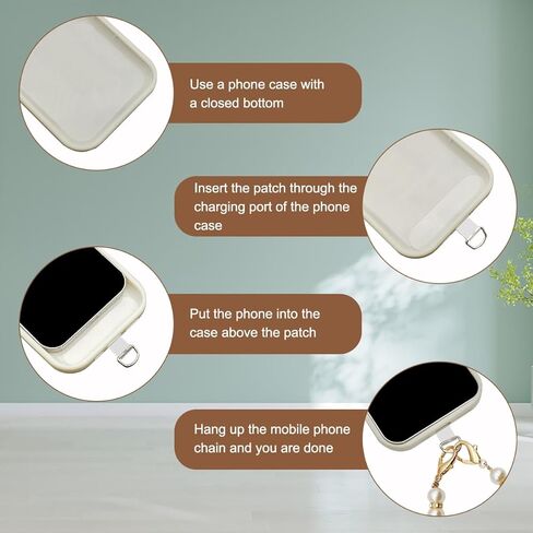 حزام معصم للهاتف مطرز بالرخام، سوار معصم بدون استخدام اليدين، حزام هاتف مضاد للسرقة، حبل للهاتف الخلوي مع قطعتين من رقع الهاتف المتوافقة مع معظم الهواتف الذكية iPhone Samsung Google LG (وردي) in Kuwait