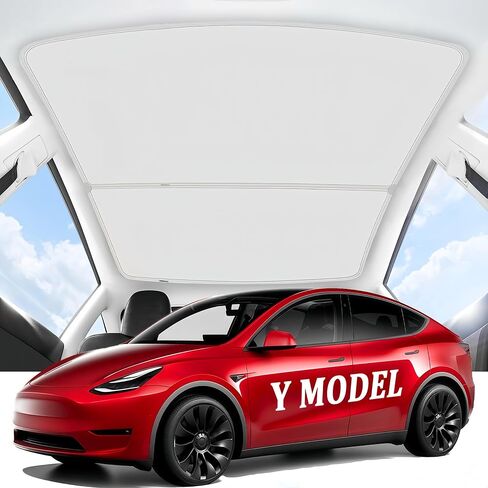 2024 Upgraded Tesla Model Y Sunshade Roof, UPF200+ Roof Sunshade with Storage Bag, No-Sag & No-Gaps Heat Insulation Foldable Top Windows Windshield Sun Shade, Tesla Model Y Accessories 2024-2020 Black in Saudi Arabia