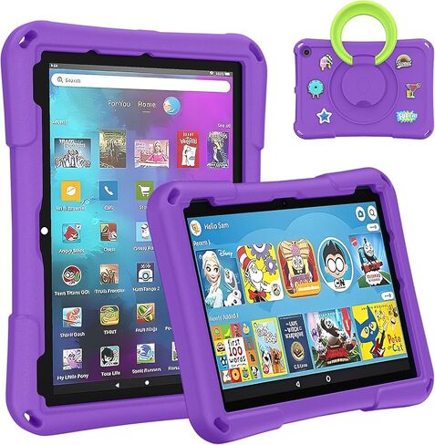 10 حافظات للكمبيوتر اللوحي للأطفال (متوافقة مع موديل 2021/2023)، غطاء حماية مضاد للانزلاق ومقاوم للصدمات من Ubearkk غير مناسب لأجهزة iPad وSamsung Tab وOnn Tab، أرجواني in Kuwait