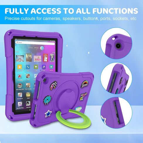 10 حافظات للكمبيوتر اللوحي للأطفال (متوافقة مع موديل 2021/2023)، غطاء حماية مضاد للانزلاق ومقاوم للصدمات من Ubearkk غير مناسب لأجهزة iPad وSamsung Tab وOnn Tab، أرجواني in Kuwait
