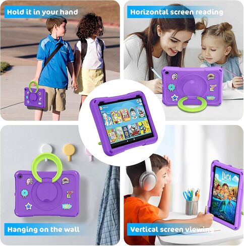 10 حافظات للكمبيوتر اللوحي للأطفال (متوافقة مع موديل 2021/2023)، غطاء حماية مضاد للانزلاق ومقاوم للصدمات من Ubearkk غير مناسب لأجهزة iPad وSamsung Tab وOnn Tab، أرجواني in Kuwait