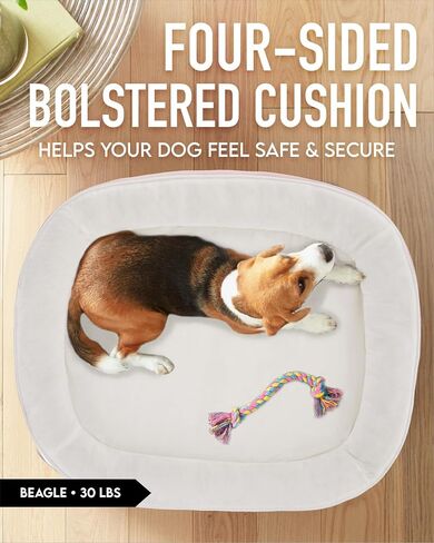 Orthopedic Dog Bed for Large Dogs, Dog Couch Design with Egg Foam Support, Removable, Washable Plush Cover and Non-Slip Bottom with Four Sided Bolster Cushion (Pink) in Saudi Arabia