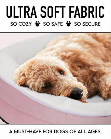 Orthopedic Dog Bed for Large Dogs, Dog Couch Design with Egg Foam Support, Removable, Washable Plush Cover and Non-Slip Bottom with Four Sided Bolster Cushion (Pink) in Saudi Arabia