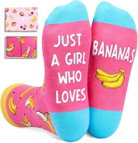 HAPPYPOP Cherry Gifts for Women Teen Girls - Cute Cherry Socks for Cherry Lovers, Valentine's Day Fruit Gifts, Novelty Fruit Socks for Girls, Funny Socks in Saudi Arabia