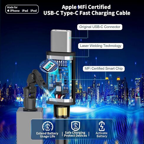 【Apple MFi Certified】iPhone 16 Fast Car Charger, Braveridge 75W USB-C PD&QC3.0 Car Power Cigarette Lighter USB Charger Adapter with 6FT Type-C Cable for iPhone 16 Pro/16 Pro Max/15/15 Pro/Galaxy/Pixel in Saudi Arabia