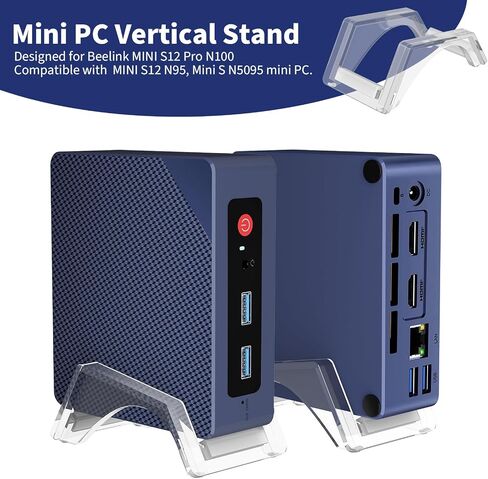 Mini PC Desk Stand for Beelink S12 Pro Mini PC, Acrylic Vertical Desktop Holder Compatible with Beelink Mini S12 Pro N100, Mini S12 N95, Mini S N5095 Mini PC (Clear) in Kuwait