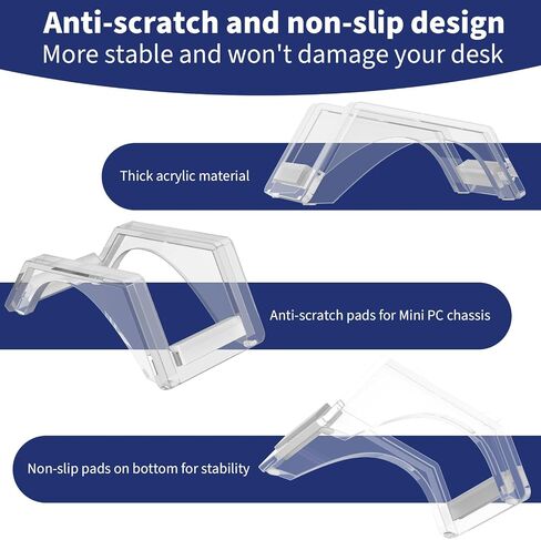 Mini PC Desk Stand for Beelink S12 Pro Mini PC, Acrylic Vertical Desktop Holder Compatible with Beelink Mini S12 Pro N100, Mini S12 N95, Mini S N5095 Mini PC (Clear) in Kuwait